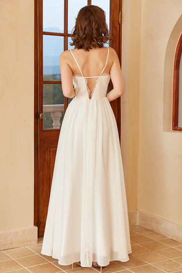 Spaghetti Blanc Sangles Simple Robe de Mariée